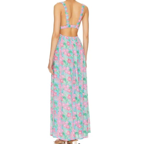 NWT Tiare Hawaii Hope maxi dress S/M Tropics Turquoise resort wear for women - Picture 2 of 6